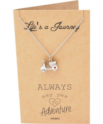 Graduation Gifts for Her Journey Necklace, Scooter Pendant Best Travel Gifts for Women with Inspirational Quote Card $13.77 N...