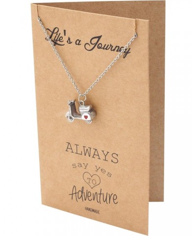 Graduation Gifts for Her Journey Necklace, Scooter Pendant Best Travel Gifts for Women with Inspirational Quote Card $13.77 N...