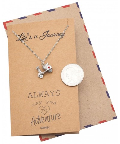 Graduation Gifts for Her Journey Necklace, Scooter Pendant Best Travel Gifts for Women with Inspirational Quote Card $13.77 N...