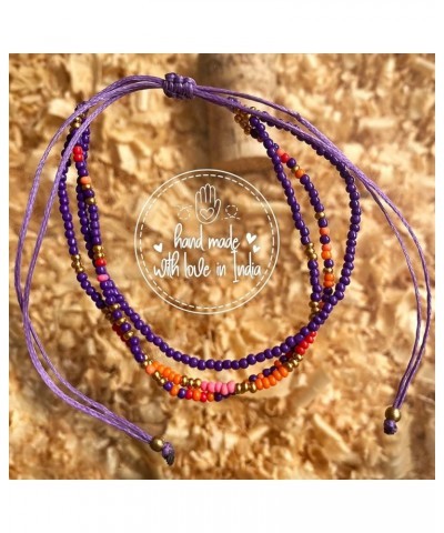 Beaded Bracelet, Friendship Bracelet, Waterproof Strings, can also be worn as an Anklet, Aesthetic Jewelry for Women and Teen...