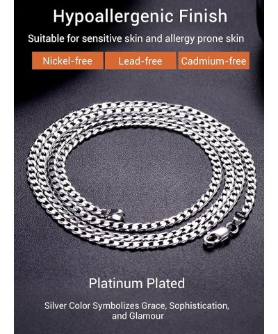 925 Sterling Silver Cuban Link Chain Necklace, Dainty Figaro Chains, Solid & Shiny, 3mm/5mm, 14-28 inch, Come Gift Box 24 Inc...