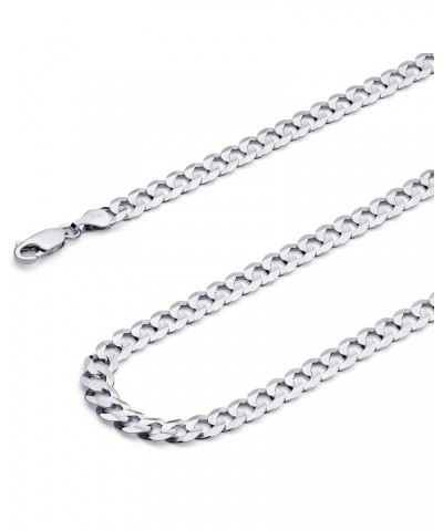 14K Solid Gold Cuban Link Curb Chains (Select Options) 8.5 Inches White Gold $399.52 Bracelets