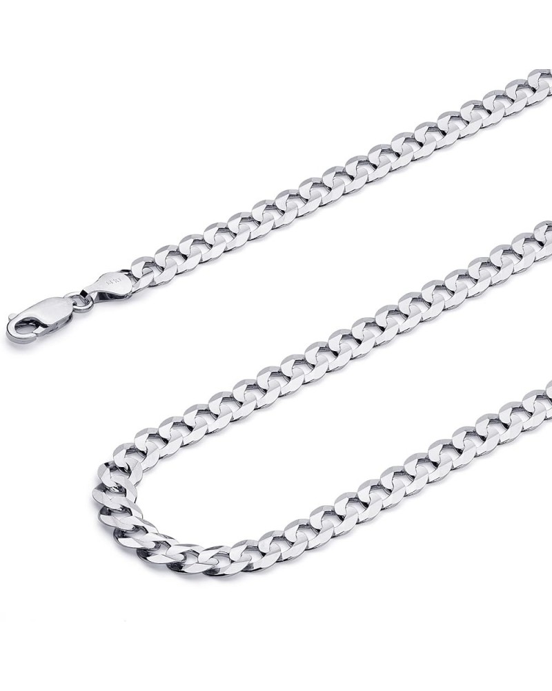 14K Solid Gold Cuban Link Curb Chains (Select Options) 8.5 Inches White Gold $399.52 Bracelets