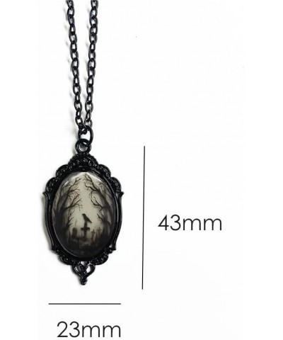 Gothic Style Cemetery Scene Victorian Style Necklace for Women, Girls, arylic, No Gemstone $7.01 Necklaces