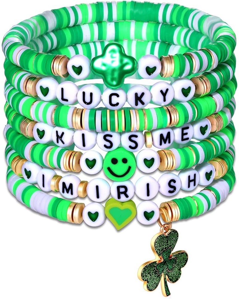 St. Patrick's Day Bracelets St. Patrick's Day Shamrock Charm Bracelets Adjustable Stretch Bracelets for Teen Girls rish Brace...