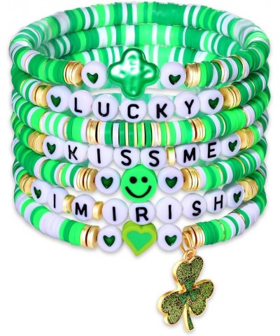 St. Patrick's Day Bracelets St. Patrick's Day Shamrock Charm Bracelets Adjustable Stretch Bracelets for Teen Girls rish Brace...