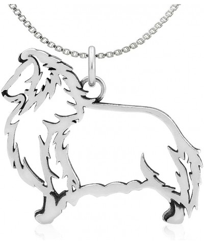 Sterling Silver Shetland Sheepdog Pendant, Body Pendant w/ 16" Box Chain $52.39 Necklaces