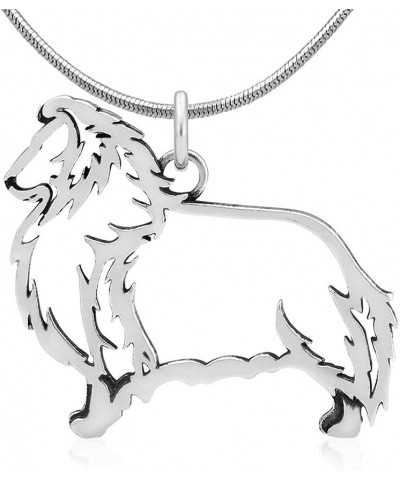 Sterling Silver Shetland Sheepdog Pendant, Body Pendant w/ 16" Box Chain $52.39 Necklaces