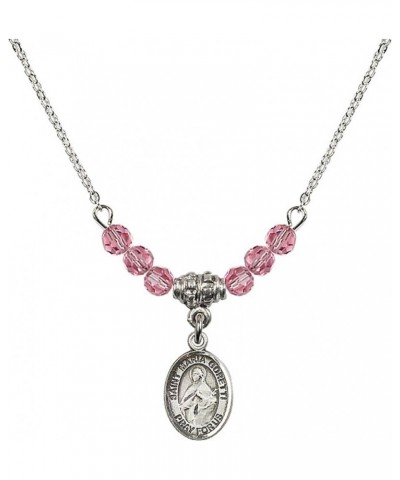 October Birth Month Bead Necklace with Catholic Patron Saint Petite Charm, 18 Inch Saint Maria Goretti $44.05 Necklaces