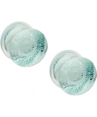 Aqua Woven Spiral Design Glass Single Flare Plugs, Sold As Pair 12mm (1/2") $9.89 Body Jewelry