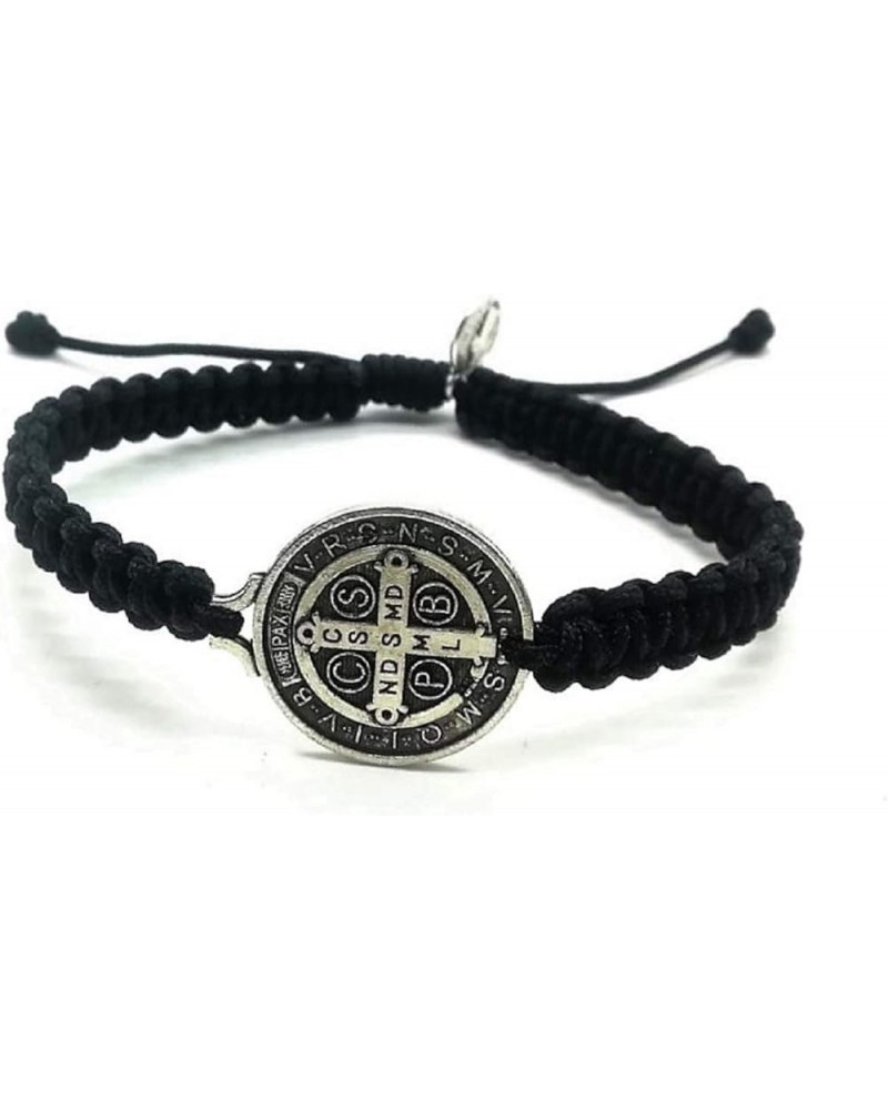 St Benedict Medallion Bracelet Catholic Saint Medal San Benito Blessing Exorcism Protection Jewelry Gift Black $14.05 Bracelets