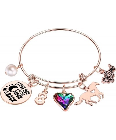 Horse Birthday Gifts for Women Girls, Birthday Charm Bracelets 10th 20th 30th 40th 50th 60th 70th 80th 90th Birthday Gift for...