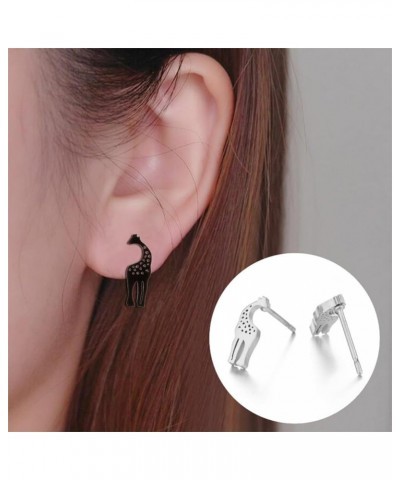 Elk Antlers Ear Crawler Earrings for Women Wrap Crawler Stud Earring Ear Cuffs Deer Animal Earrings Silver $6.71 Earrings