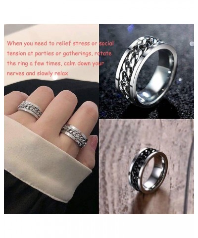 5 PCS Anxiety Ring - Spinner Rings for Women Men Anxiety Relief 6MM Stainless Steel Fidget Rings for Anxiety 9 $5.03 Rings