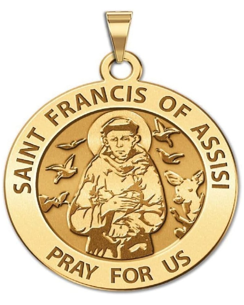 St Francis of Assisi Miraculous Medal - Sterling Silver Religious Pendant - Patron Saint - Beautifully Crafted Jewelry by Pic...