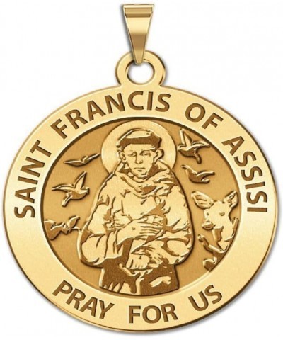 St Francis of Assisi Miraculous Medal - Sterling Silver Religious Pendant - Patron Saint - Beautifully Crafted Jewelry by Pic...