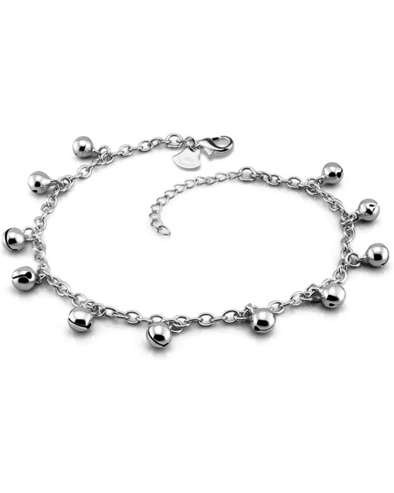 Fashion Silver Anklet With Cute bell Foot Chain For Women & Girl Charm Beach Ankle Bracelet Lobster Clasp Adjustable Jewelry ...