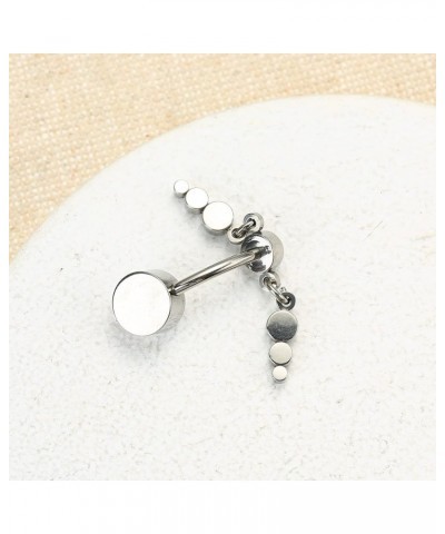 14G 10mm G23 Titanium Internally Threaded 3mm Belly Navel Button Rings Dangling with Sparkly Cubic Zirconia Piercing Jewelry ...