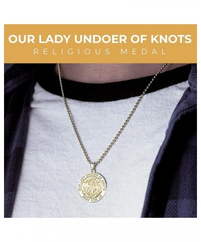 Our Lady Undoer of Knots Religious Medal, Available in 2/3 Inch, 3/4 Inch, or 1 Inch, Sterling Silver, 14K Yellow Gold, 14K W...