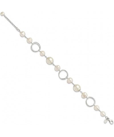 925 Sterling Silver Freshwater Cultured Pearl 8.5 Inch Chain Bracelet Fine Jewelry For Women Gifts For Her $45.31 Bracelets