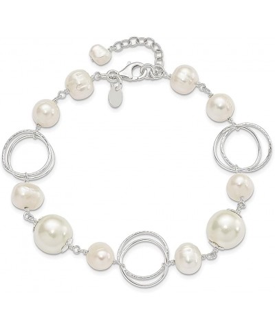 925 Sterling Silver Freshwater Cultured Pearl 8.5 Inch Chain Bracelet Fine Jewelry For Women Gifts For Her $45.31 Bracelets