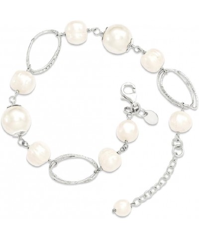 925 Sterling Silver Freshwater Cultured Pearl 8.5 Inch Chain Bracelet Fine Jewelry For Women Gifts For Her $45.31 Bracelets