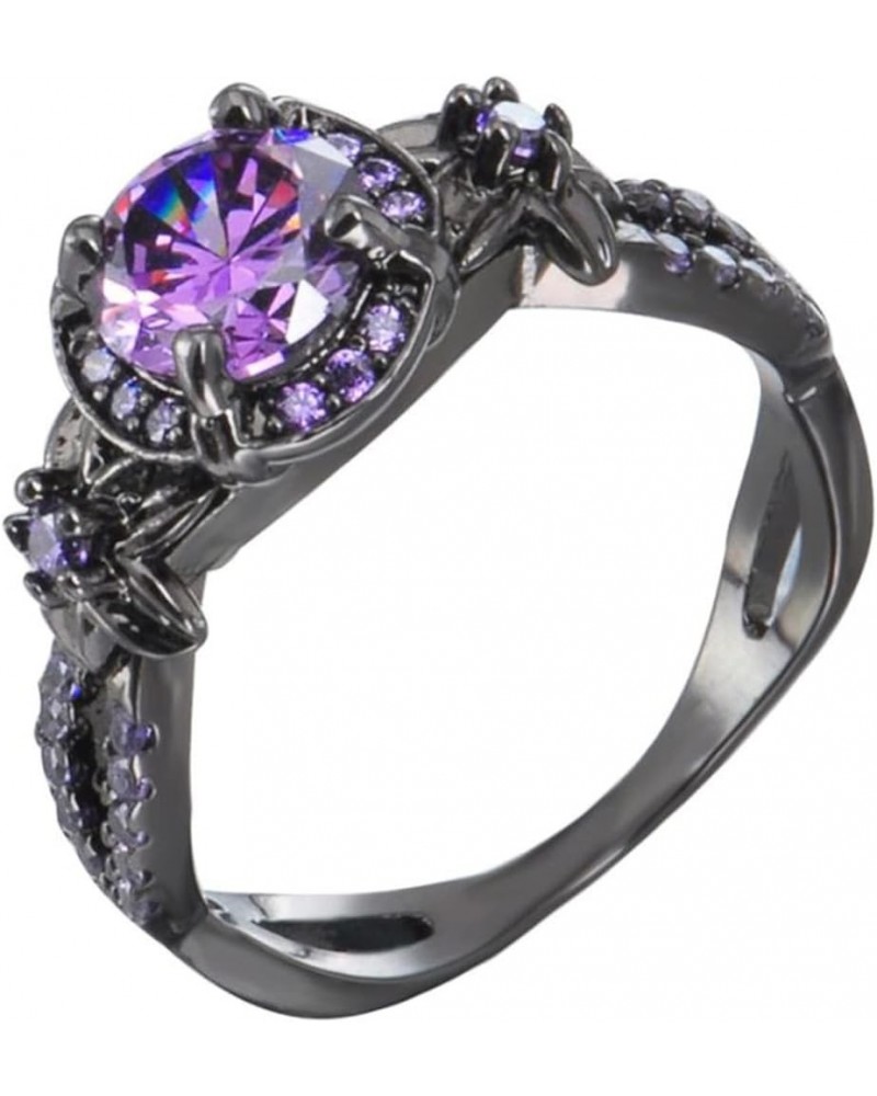 Gothic Black Rings Purple Red Crystal Zircon Diamond Wedding Engagement Ring Size 5-10 8 purple $6.49 Others