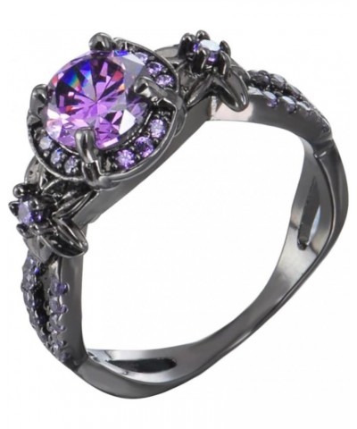 Gothic Black Rings Purple Red Crystal Zircon Diamond Wedding Engagement Ring Size 5-10 8 purple $6.49 Others