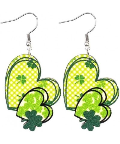 St. Patrick's Day Earrings Irish Shamrock Cute Funny Penguin Owl Love Heart Beer Boots Green Clover Wooden Dangle Earrings Go...