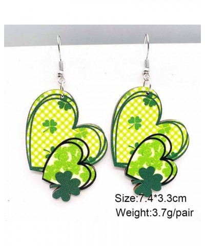 St. Patrick's Day Earrings Irish Shamrock Cute Funny Penguin Owl Love Heart Beer Boots Green Clover Wooden Dangle Earrings Go...