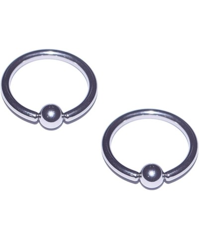 2x Pieces 10 12 Gauge 10g 12g 316L Stainless Steel Circular Captive Bead Hoop Ring Body Piercing CBR Septum Nipple Tragus Rin...