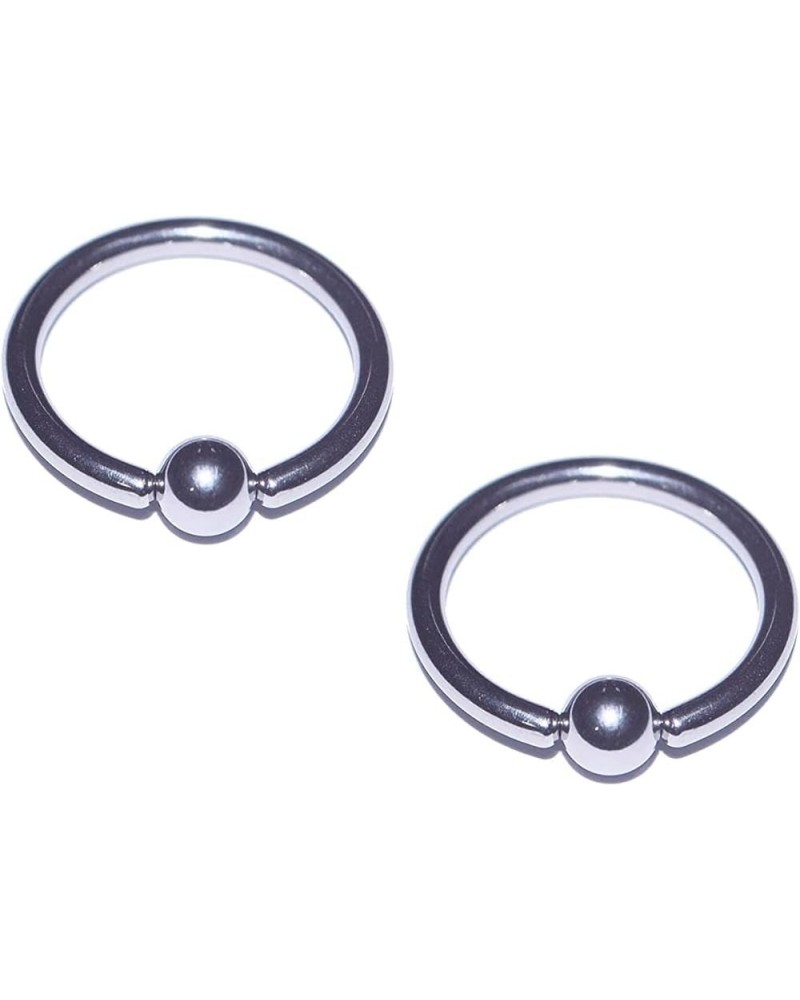 2x Pieces 10 12 Gauge 10g 12g 316L Stainless Steel Circular Captive Bead Hoop Ring Body Piercing CBR Septum Nipple Tragus Rin...