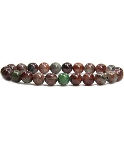 Handmade Gem Semi Precious Gemstone 8mm Round Beads Stretch Bracelet 7" Unisex Rashgar Garnet Jasper $8.11 Bracelets