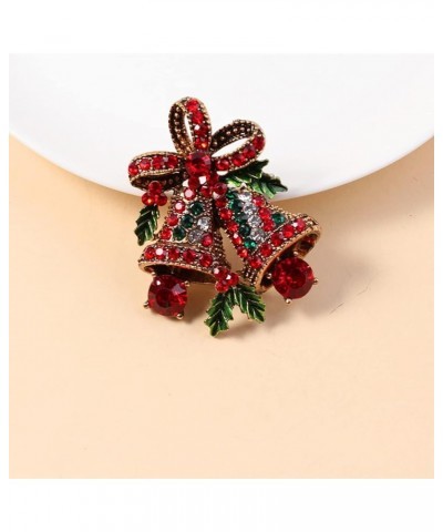 Christmas Brooch Pins Crystal Christmas Tree Snowflake Reindeer Jingle Bell Brooches Holiday Party Gift for Women Girls Small...