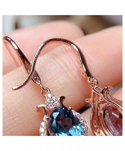 1 Pair Earrings Delicate Shining Sparkling Long Lasting Hook Earrings for Prom Rose Gold $3.28 Earrings