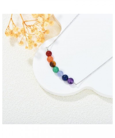 Chakra Jewelry Set for Women 7 Chakra Necklace 925 Sterling Silver Chakra Earrings Gift for Mother Daughter Style 2 Necklace ...