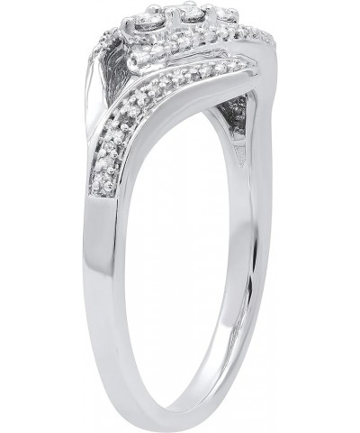 0.25 Carat (ctw) Round White Diamond Swirl 3 Stone Engagement Ring for Women in 925 Sterling Silver 5 $59.65 Rings