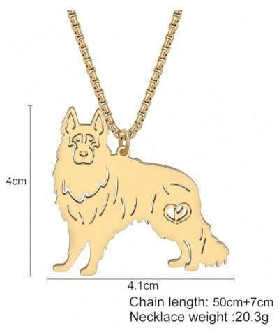 Stainless Steel Cute Dog Pendant Necklace Dainty Plated Silver Gold Necklace for Women Girls Pets Dog Gifts Jewelry Gold Germ...