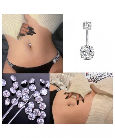 Belly Button Rings Surgical Steel for Women Girls Navel Belly Rings Piercing Ring Jewelry Pack Kit 14G Style 2-5pcs silver $7...