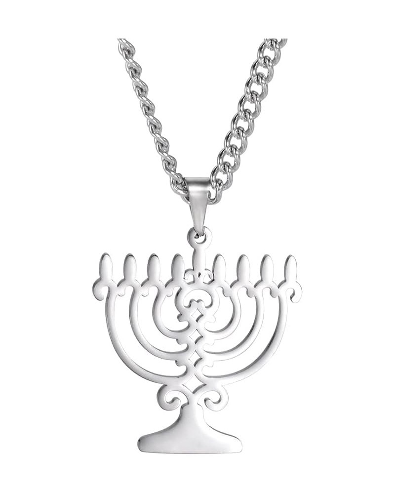 Menorah Necklace Chanukah Necklace for Women Menorah Pendant Necklace Jewish Necklace for Women Hanukkah Jewelry 9 Menorah $9...