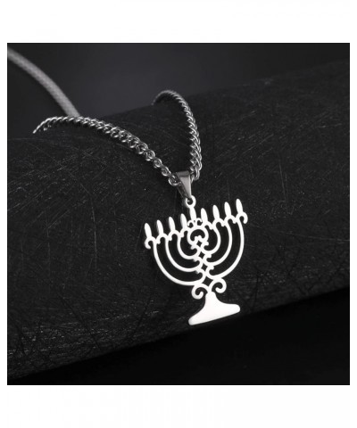 Menorah Necklace Chanukah Necklace for Women Menorah Pendant Necklace Jewish Necklace for Women Hanukkah Jewelry 9 Menorah $9...