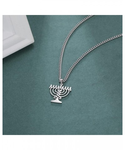 Menorah Necklace Chanukah Necklace for Women Menorah Pendant Necklace Jewish Necklace for Women Hanukkah Jewelry 9 Menorah $9...