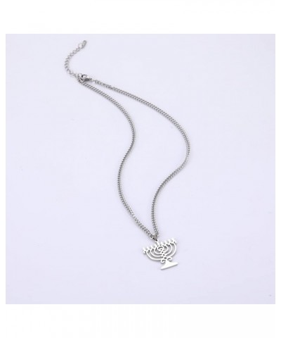 Menorah Necklace Chanukah Necklace for Women Menorah Pendant Necklace Jewish Necklace for Women Hanukkah Jewelry 9 Menorah $9...