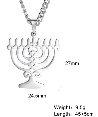 Menorah Necklace Chanukah Necklace for Women Menorah Pendant Necklace Jewish Necklace for Women Hanukkah Jewelry 9 Menorah $9...