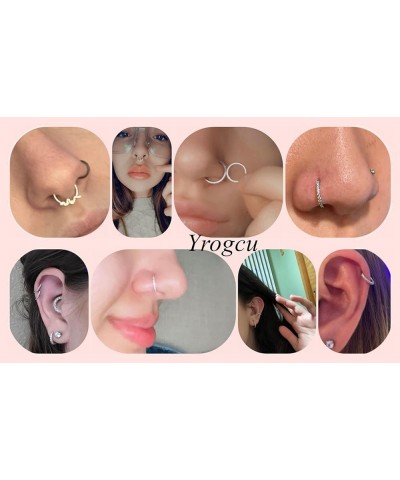 16G 18G 20G 6mm7mm 8mm 10mm Stainless-Steel L-Shape Septum-Clicker Hinge Nose-Ring-Hoop-Studs:Lip Eyebow Segment Ring Daith R...