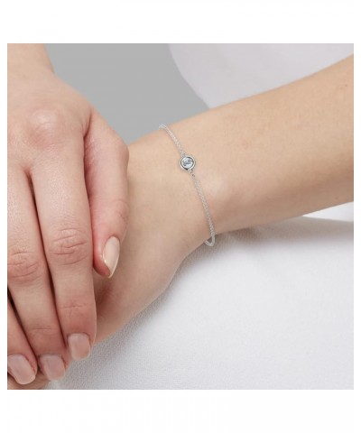 Round Lab Grown Diamond 0.16 ct Solitaire Station Minimalist Bracelet 14K Gold white-gold $166.32 Bracelets