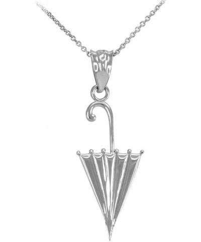 Fine 925 Sterling Silver Umbrella Pendant Necklace 16 Inches $16.80 Necklaces