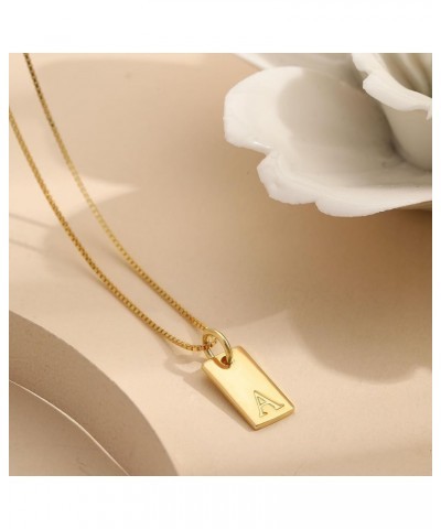 S925 Sterling Silver Initial Necklaces for Women 14K Gold Plated Dainty Letter Name Necklace Personalized Tag Necklace for Wo...