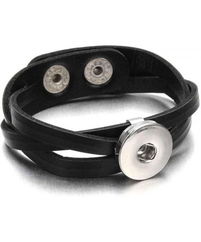 Choose a Color | Leather Snap Jewelry Ginger Charm Bracelet 8.5 inch Simple Weave Fits Women's 18MM 20MM Buttons Black $11.98...