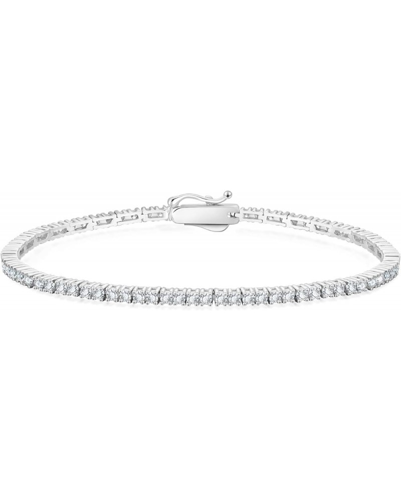 KRKC&CO 2/3/4/5mm Tennis Bracelet, S925 Sterling Silver with 14k Gold/White Gold Plated, Iced Out 5A Cubic Zirconia Stones, f...